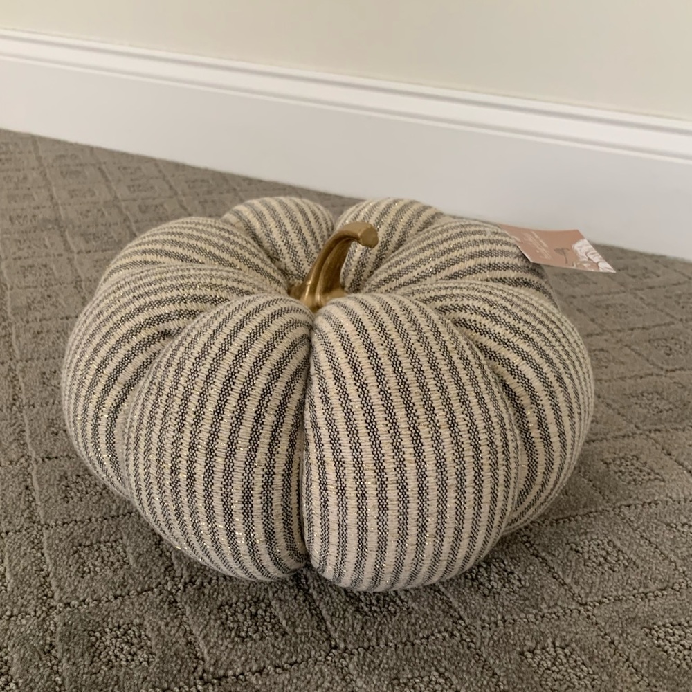 NWT Loving Kindness Shabby Chic Halloween Plush Stripe Pumpkin